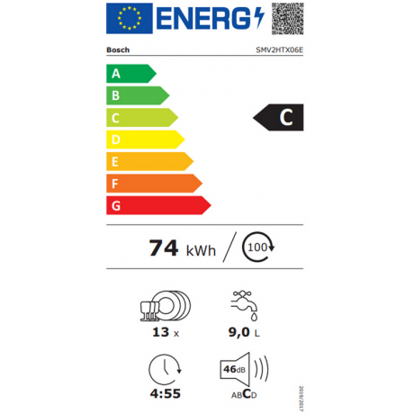 BOSCH SMV2HTX06E Εντοιχιζόμενο Πλυντήριο Πιάτων 60cm